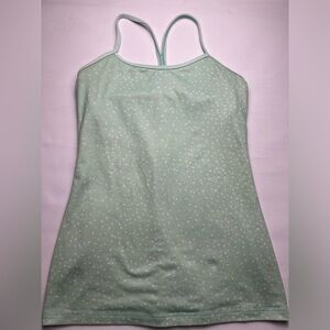 Lululemon mint green and white polka dot tank with racer back. Size 6